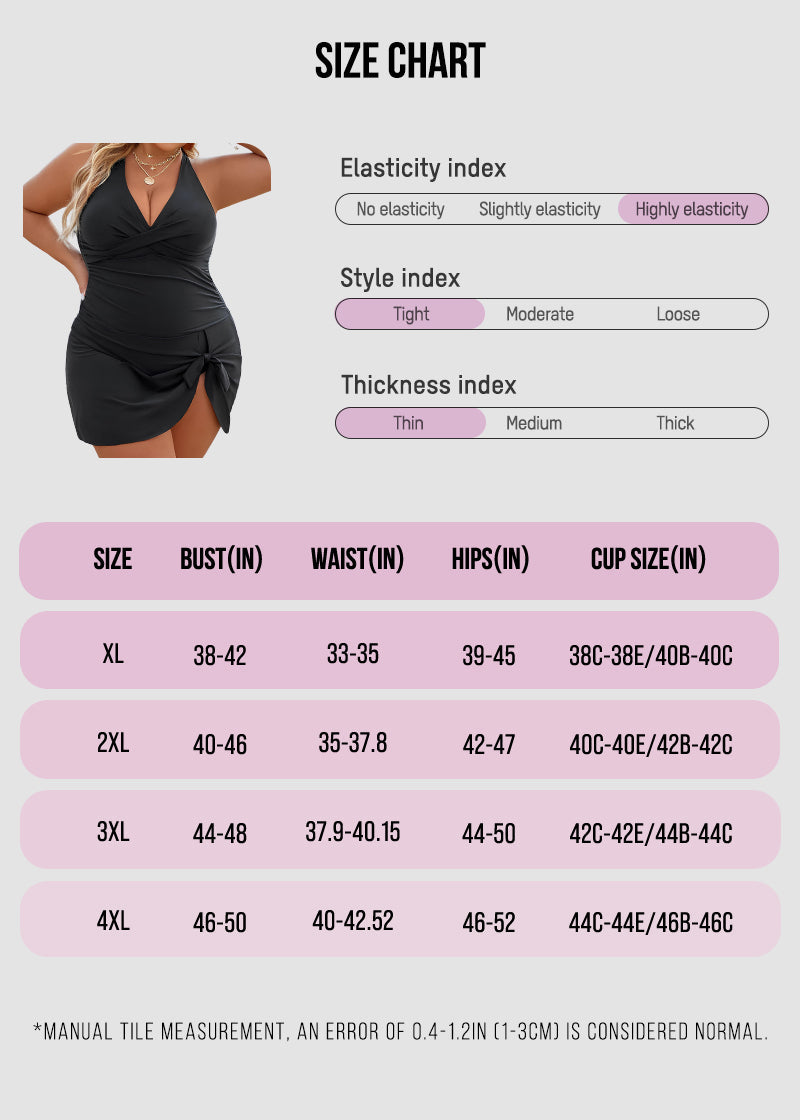 Plus Size Tummy Control Knot Detailed Swimdress