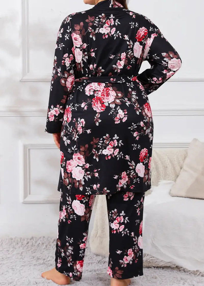 Comfy 3-Piece Pajama Set – Robe, Camisole & Long Pants