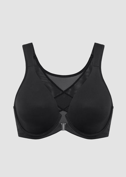 Front Closure Underwire Unlined Back Support Plunge Bra