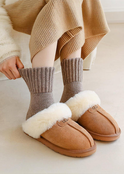 Cozy Ribbed Fleece Lined Crew Socks