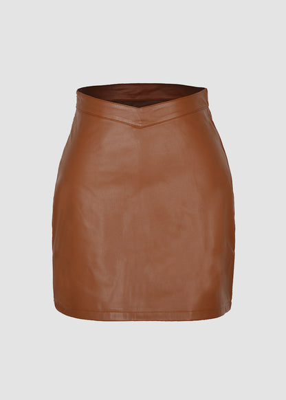 Mini Skirt Faux Leather PU Boots Skirts