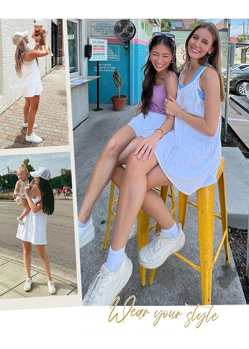 LilyLove® Casual Sleeveless Mini Dress With Built-In Shorts