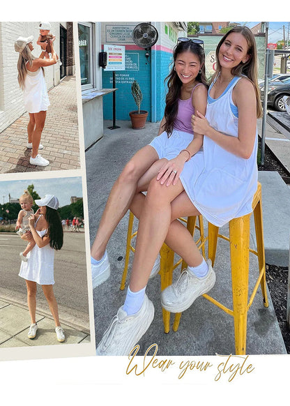 LilyLove® Casual Sleeveless Mini Dress With Built-In Shorts
