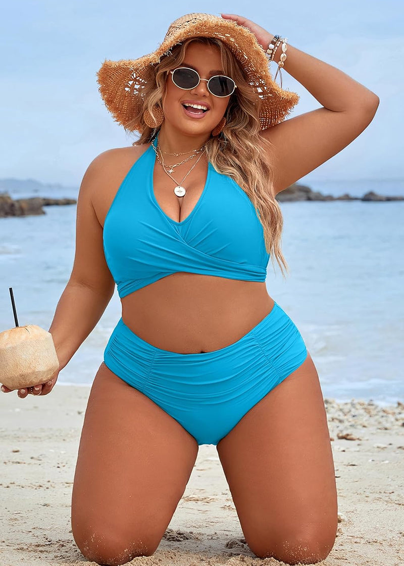 Tummy Control Bathing Suits Modest High Waisted Bikini Sets