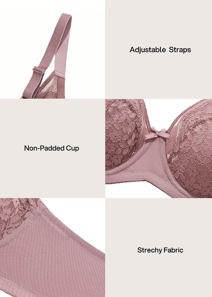 Breathable Lace Underwire Full Coverage Bra