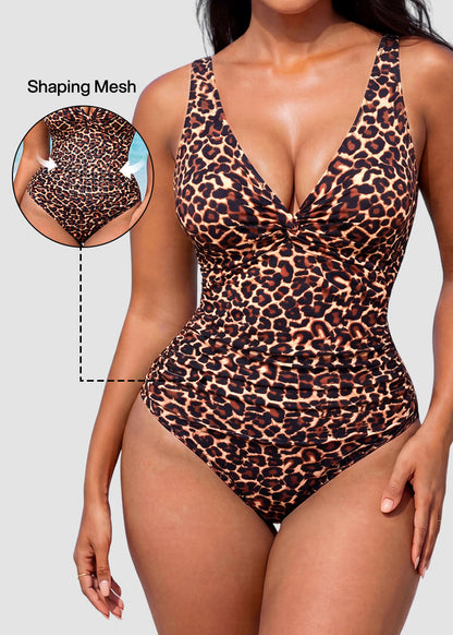[Run One Size Smaller] Hourglass™ Twist Front Tummy Control One-Piece Swimsuit