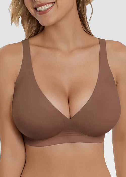 🔥Seamless Deep V Push-Up Wireless Jelly Bra