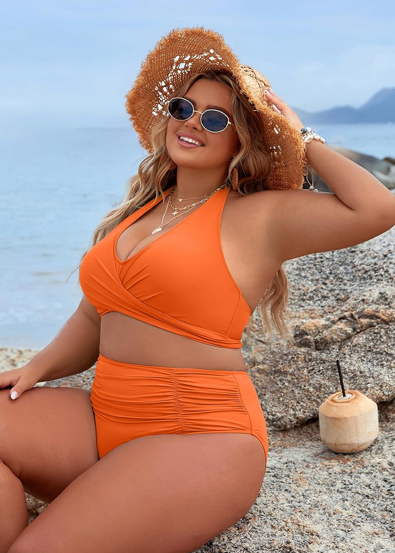 Tummy Control Bathing Suits Modest High Waisted Bikini Sets