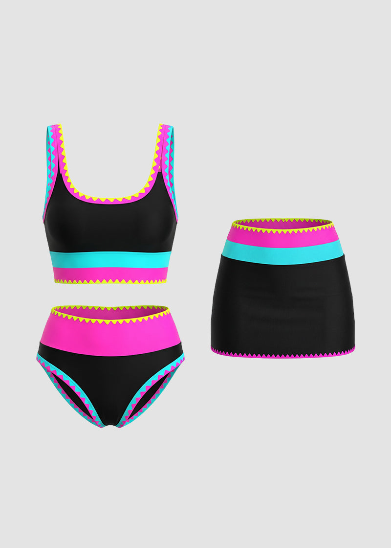 Dopamine Sporty 3 Piece Bikini Sets