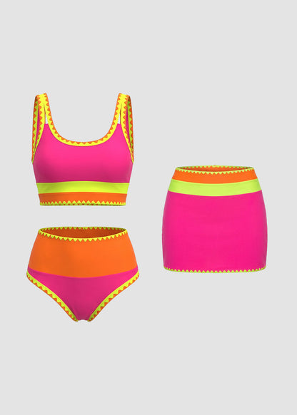 Dopamine Sporty 3 Piece Bikini Sets