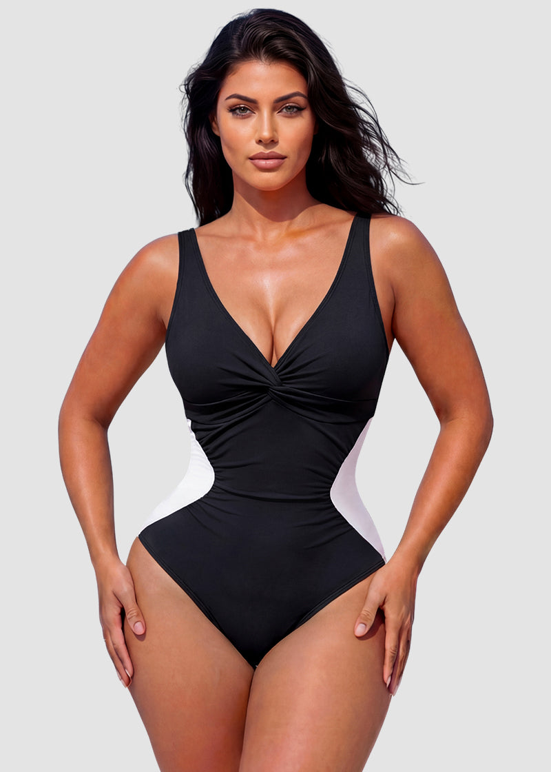 [Run One Size Smaller] Hourglass™ Twist Front Tummy Control One-Piece Swimsuit