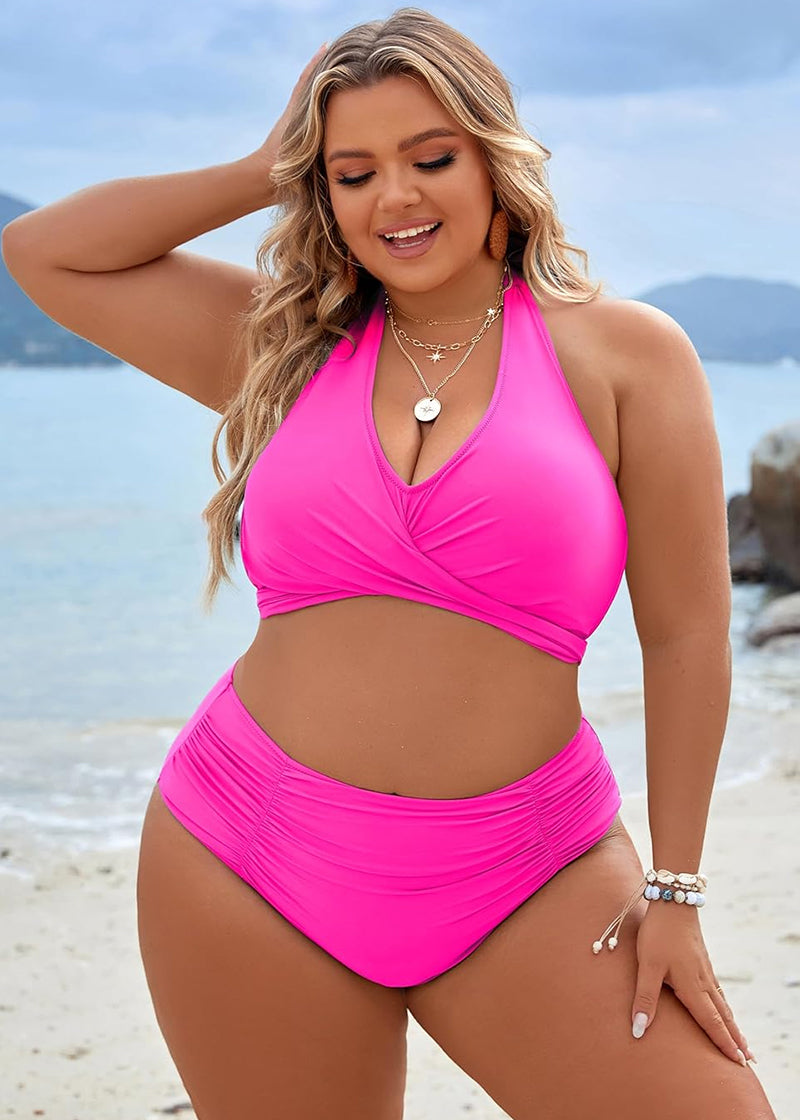Tummy Control Bathing Suits Modest High Waisted Bikini Sets