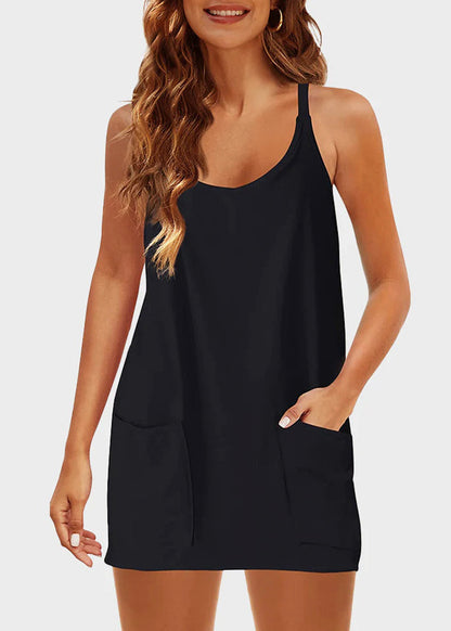 LilyLove® Casual Sleeveless Mini Dress With Built-In Shorts