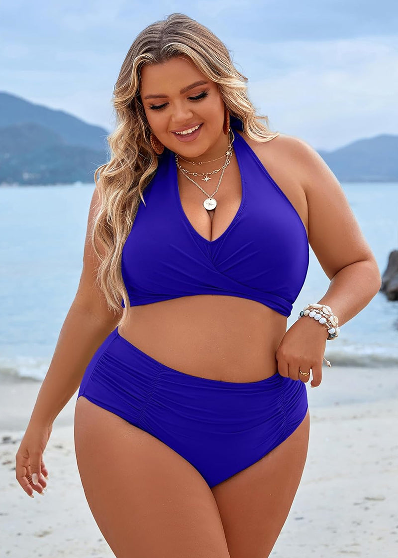 Tummy Control Bathing Suits Modest High Waisted Bikini Sets