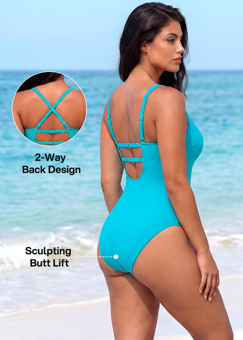 [Run One Size Smaller] Hourglass™ Twist Front Tummy Control One-Piece Swimsuit