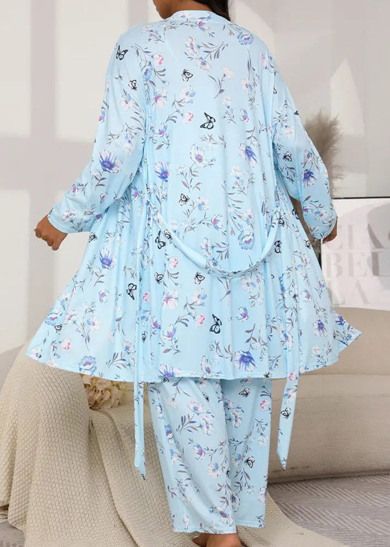 Comfy 3-Piece Pajama Set – Robe, Camisole & Long Pants