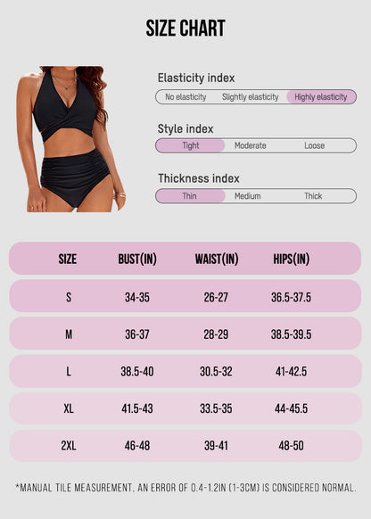 Tummy Control Bathing Suits Modest High Waisted Bikini Sets