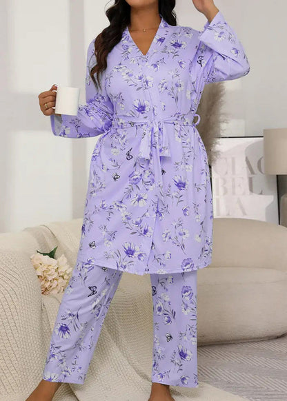 Comfy 3-Piece Pajama Set – Robe, Camisole & Long Pants