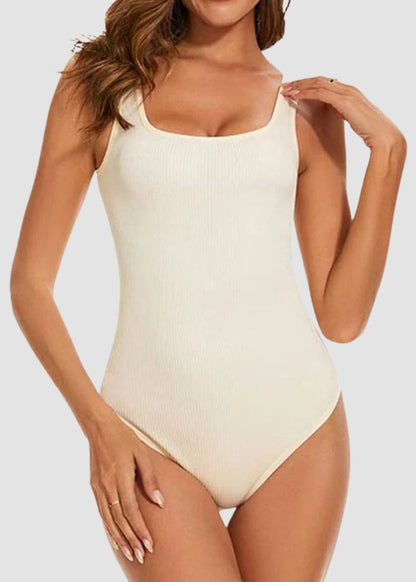 Ribbed Sleeveless Square Neck Tank Top Bodysuit
