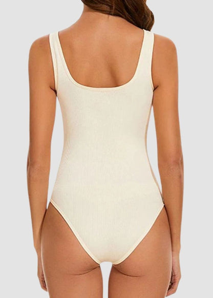 Ribbed Sleeveless Square Neck Tank Top Bodysuit