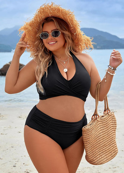 Tummy Control Bathing Suits Modest High Waisted Bikini Sets