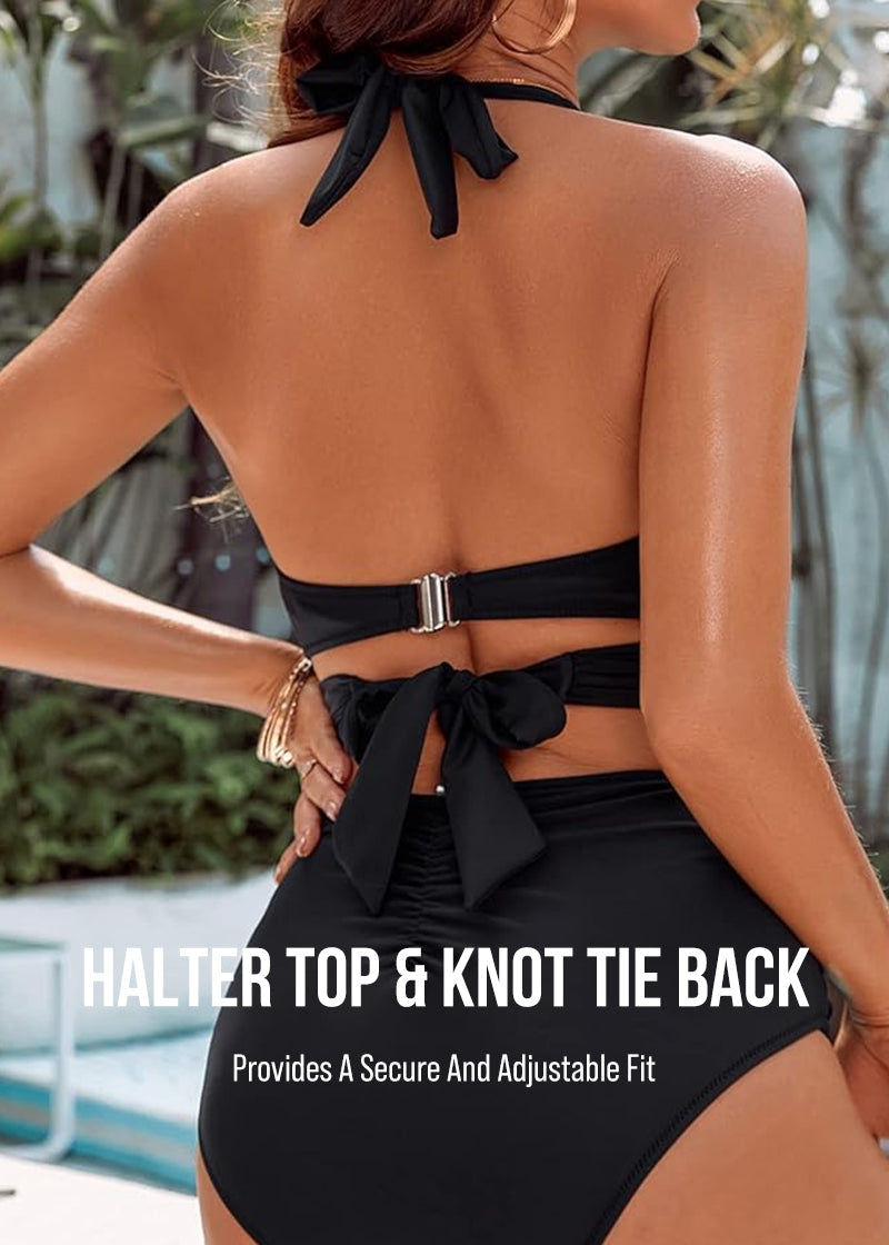 Tummy Control Bathing Suits Modest High Waisted Bikini Sets