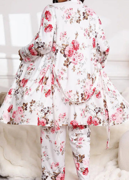 Comfy 3-Piece Pajama Set – Robe, Camisole & Long Pants
