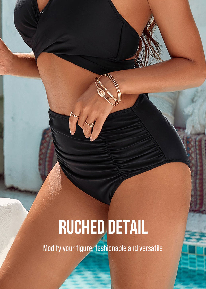 Tummy Control Bathing Suits Modest High Waisted Bikini Sets