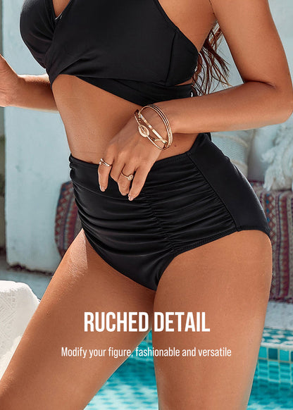 Tummy Control Bathing Suits Modest High Waisted Bikini Sets