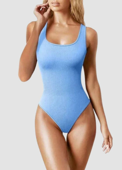 Ribbed Sleeveless Square Neck Tank Top Bodysuit