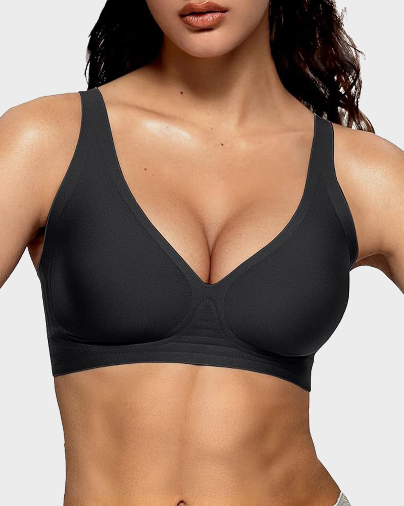 🔥Seamless Deep V Push-Up Wireless Jelly Bra