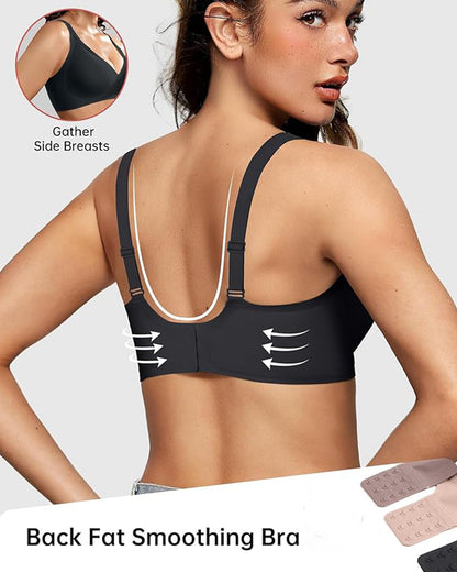 🔥Seamless Deep V Push-Up Wireless Jelly Bra