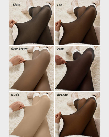 Semi Transparent double seam Fleece Lined Tights